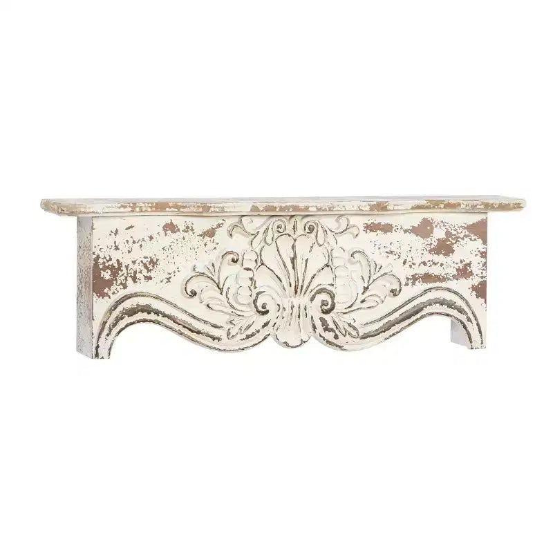28" x 9" Rustic Fir Wood Wall Shelf - Olivia & May: Vintage Decor, No Hooks, Fully Assembled