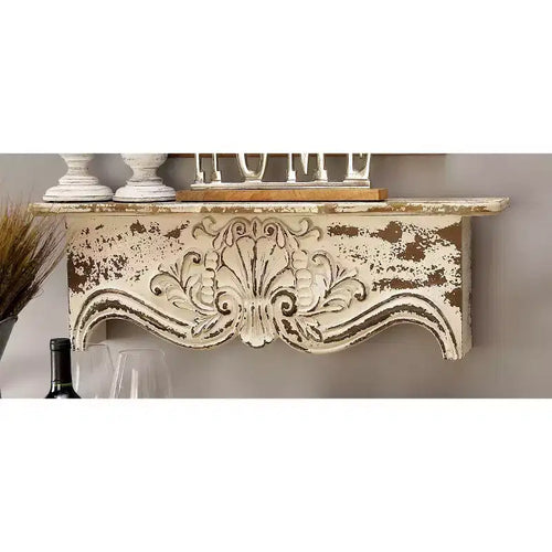 Mensole da Parete in Legno di Abete Rustico 28" x 9" - Olivia & May: Decorazioni Vintage, Senza Ganci, Completamente Assemblate
