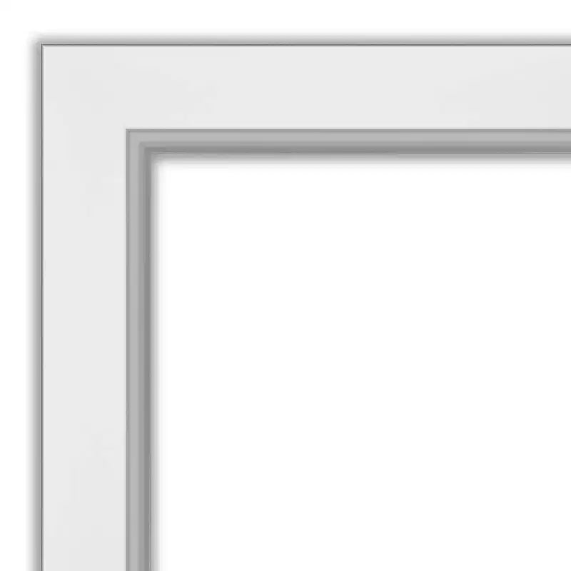 Specchio a figura intera per parete/porta, singolo, con cornice in legno, Bianco Argento