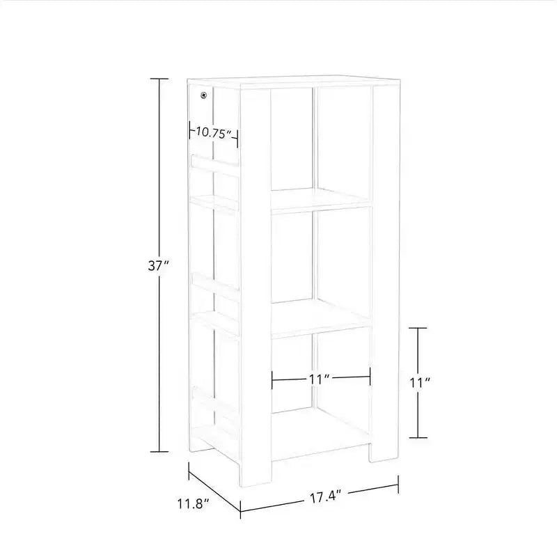 Torre portaoggetti bianca per bambini con 3 scomparti e 6 ripiani per libri - 1 bambino