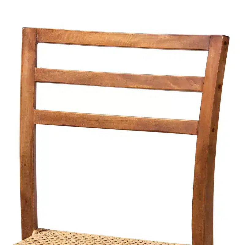 Sgabello da bancone in rattan marrone naturale/noce, senza braccioli, 1 posto