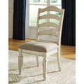 Set of 2 Realyn Ladderback Dining Upholstered Side Chair Chipped White - Signature Design by Ashley