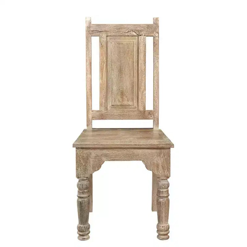Sedia da pranzo marrone in legno intagliato, senza braccioli, set da 2