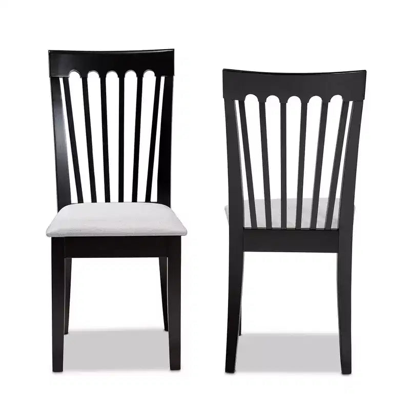 Sedia da pranzo imbottita Espresso/Grigio, set da 2