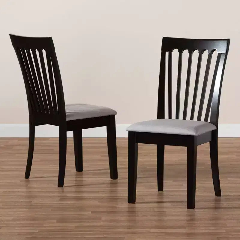 Sedia da pranzo imbottita Espresso/Grigio, set da 2