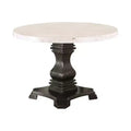 Buckley 48" Round Genuine Marble Top Dining Table White/Black - HOMES: Inside + Out: Elegant Pedestal Base, Seats 4