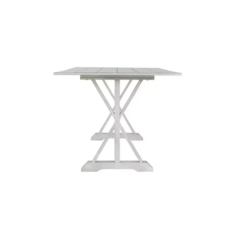 Set da pranzo di 7 pezzi, finitura whitewash, stile rustico, 6 posti a sedere