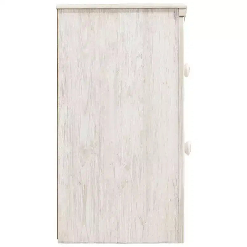 Comodino bianco a 2 cassetti con porta USB, 1 persona