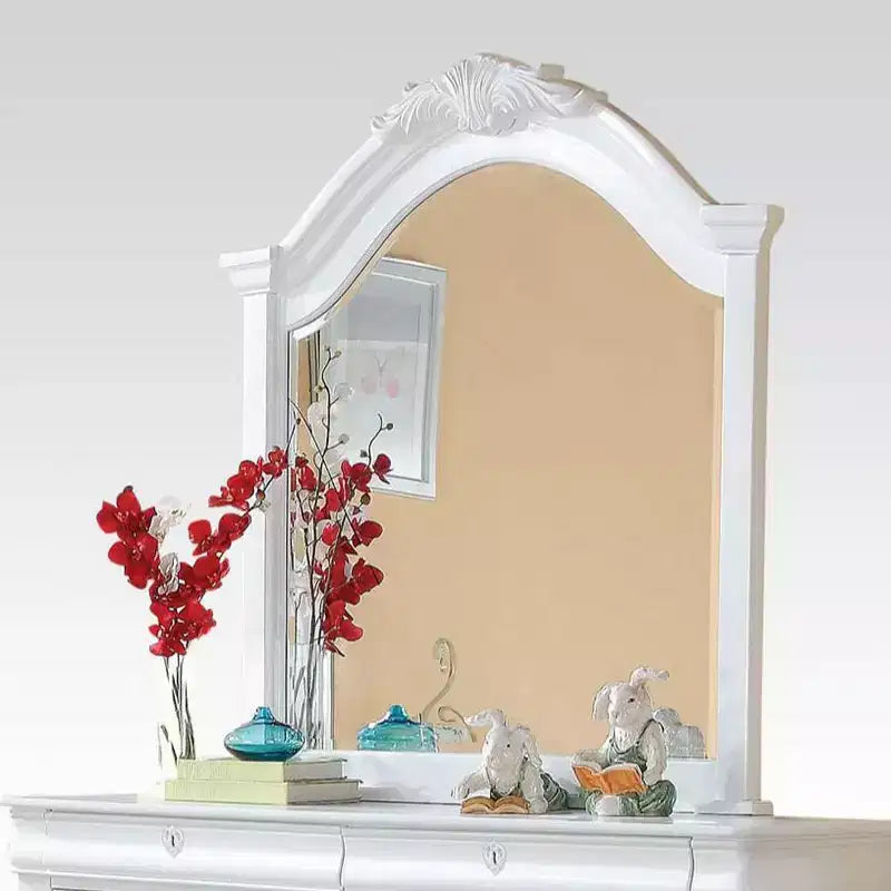 Specchio da toeletta con cornice in legno bianco – Singolo