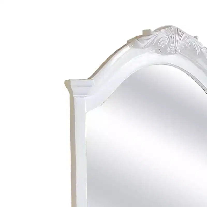 Specchio da toeletta con cornice in legno bianco – Singolo