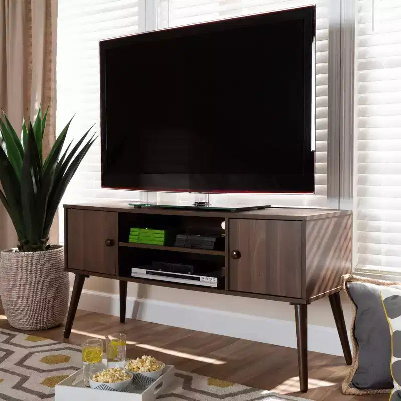 Mobile TV in Noce a 2 Ante per TV fino a 50", Montaggio per 1 Persona
