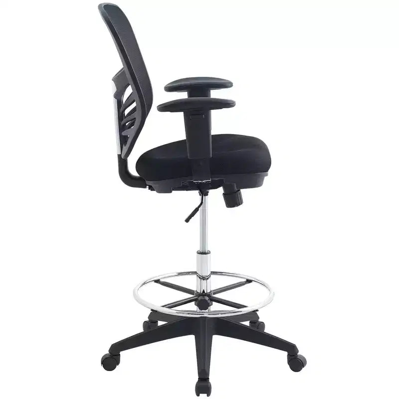 Sgabello da disegno in rete nero, altezza regolabile, 1 persona