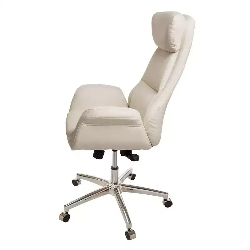 Sedia da ufficio girevole Mid-Century color crema, singola
