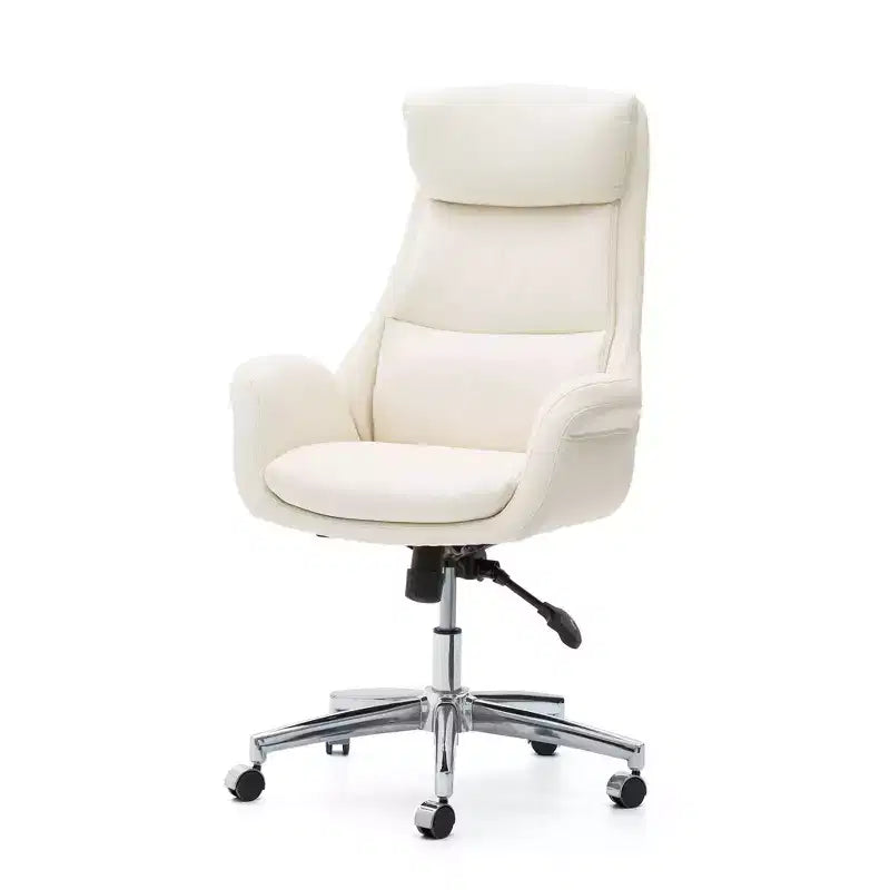 Sedia da ufficio girevole Mid-Century color crema, singola