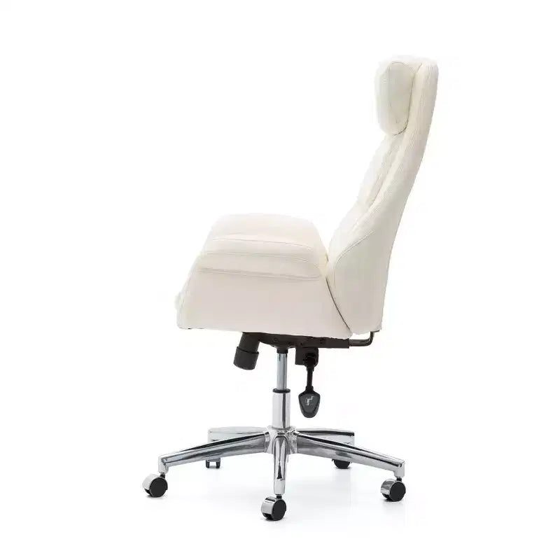 Sedia da ufficio girevole Mid-Century color crema, singola