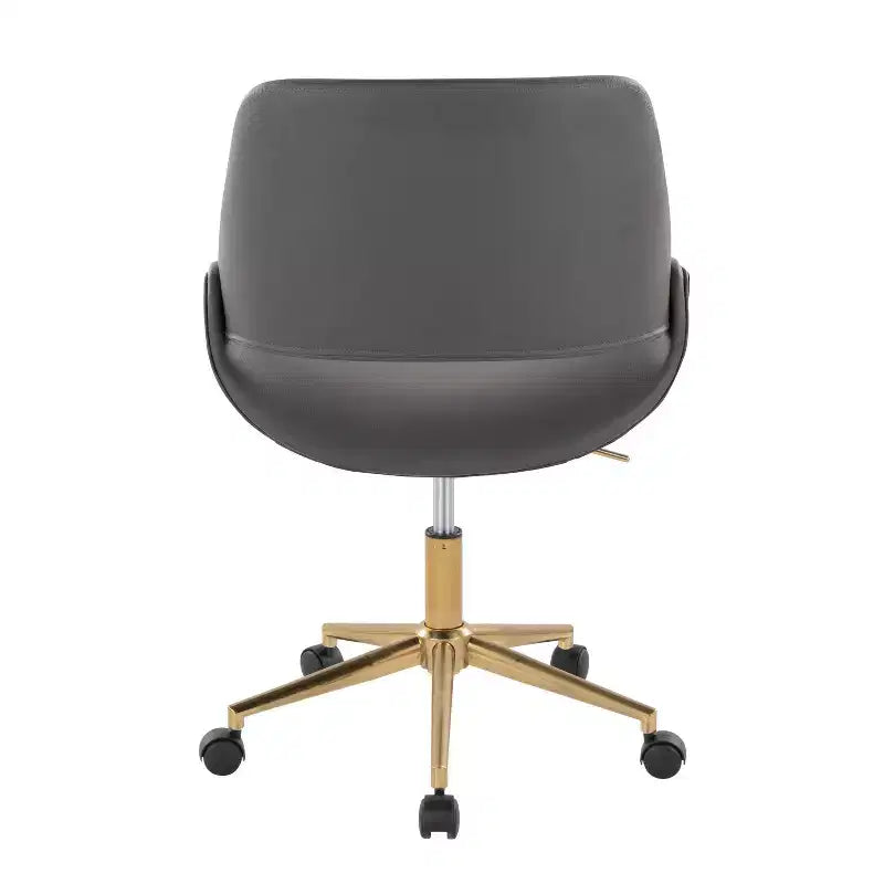 Sedia da ufficio girevole in similpelle oro/grigio, 1 persona