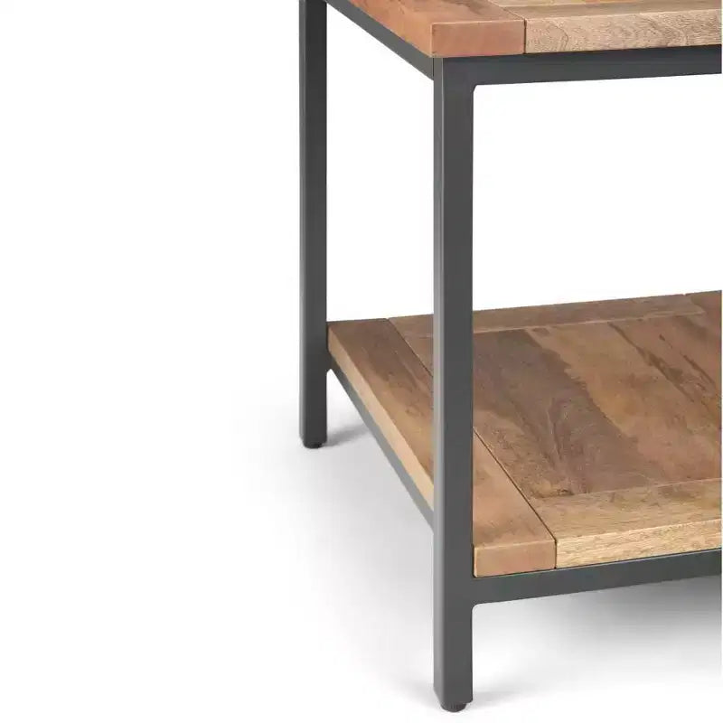 Tavolino Quadrato – Cognac Scuro/Naturale, Legno di Mango, 1 Pezzo