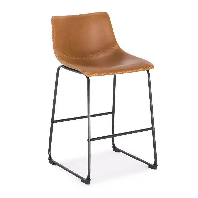 Sgabello da bancone rivestito in tessuto marrone/grigio/beige, set da 3