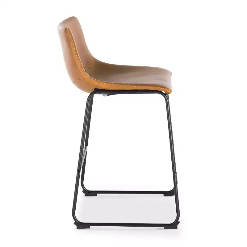 Sgabello da bancone rivestito in tessuto marrone/grigio/beige, set da 3