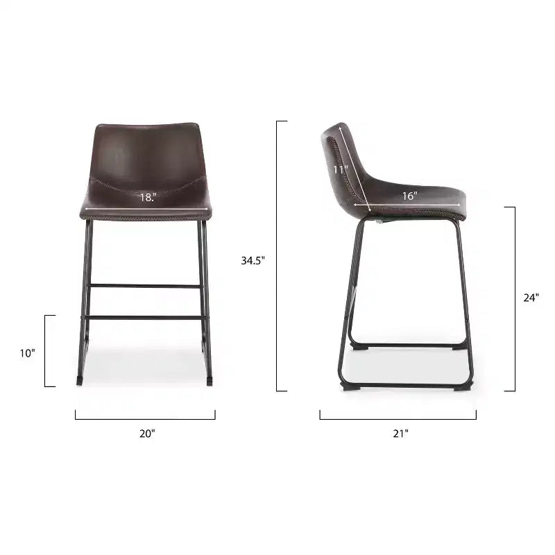 Sgabello da bancone rivestito in tessuto marrone/grigio/beige, set da 3