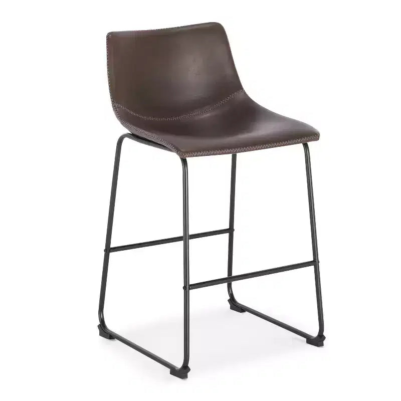 Sgabello da bancone rivestito in tessuto marrone/grigio/beige, set da 3
