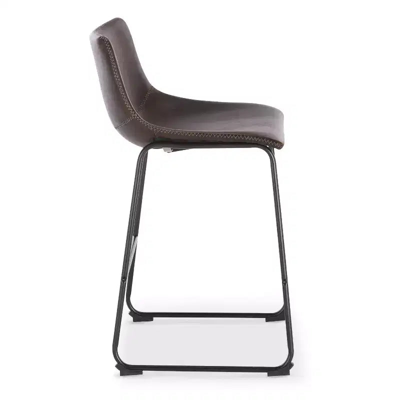 Sgabello da bancone rivestito in tessuto marrone/grigio/beige, set da 3