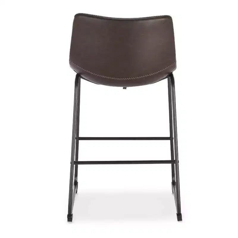 Sgabello da bancone rivestito in tessuto marrone/grigio/beige, set da 3