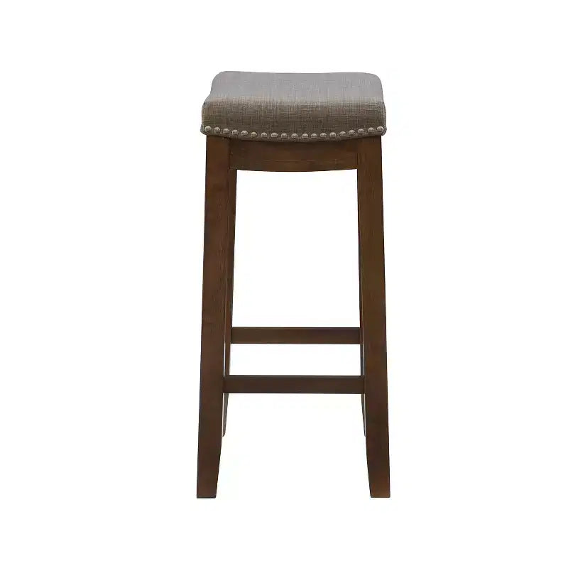 Sgabello da bancone senza schienale, imbottito, beige/grigio/marrone/naturale, 1 posto