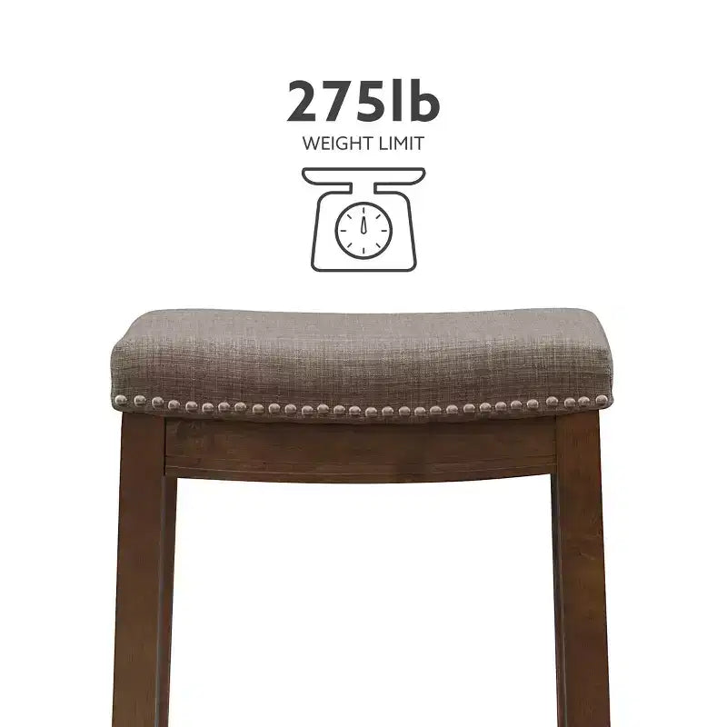 Sgabello da bancone senza schienale, imbottito, beige/grigio/marrone/naturale, 1 posto