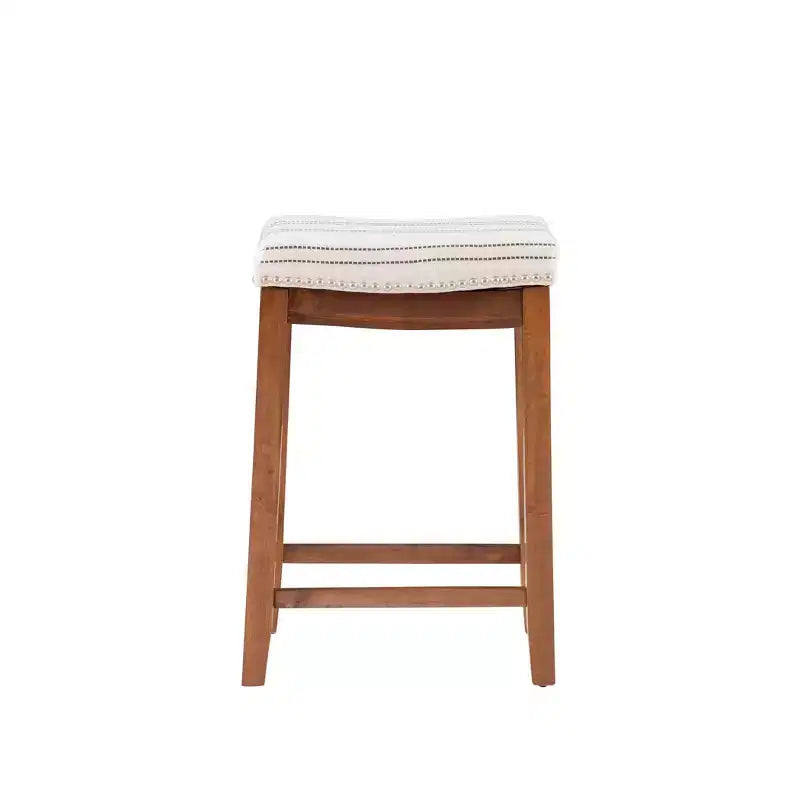 Sgabello da bancone senza schienale, imbottito, beige/grigio/marrone/naturale, 1 posto