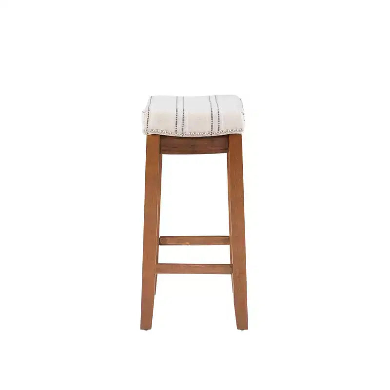 Sgabello da bancone senza schienale, imbottito, beige/grigio/marrone/naturale, 1 posto