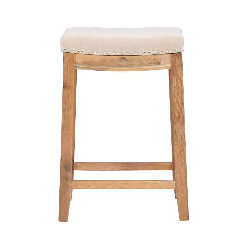Sgabello da bancone senza schienale, imbottito, beige/grigio/marrone/naturale, 1 posto