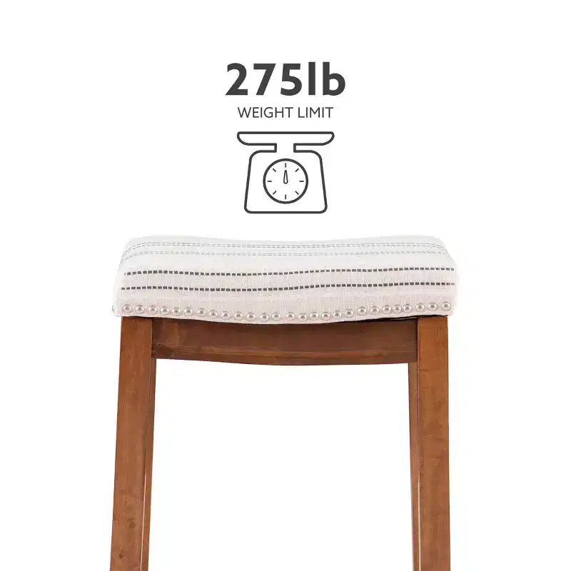 Sgabello da bancone senza schienale, imbottito, beige/grigio/marrone/naturale, 1 posto