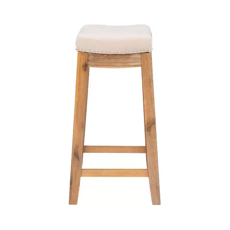 Sgabello da bancone senza schienale, imbottito, beige/grigio/marrone/naturale, 1 posto