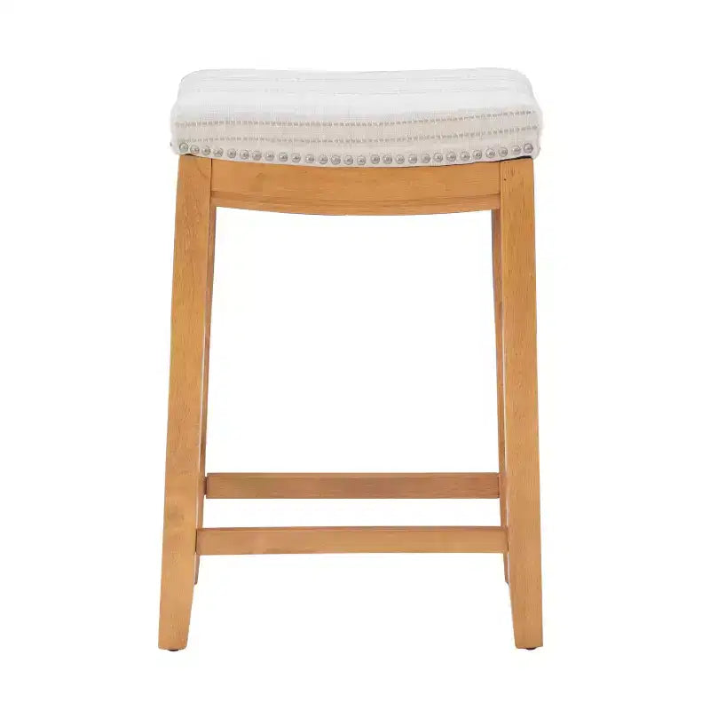 Sgabello da bancone senza schienale, imbottito, beige/grigio/marrone/naturale, 1 posto