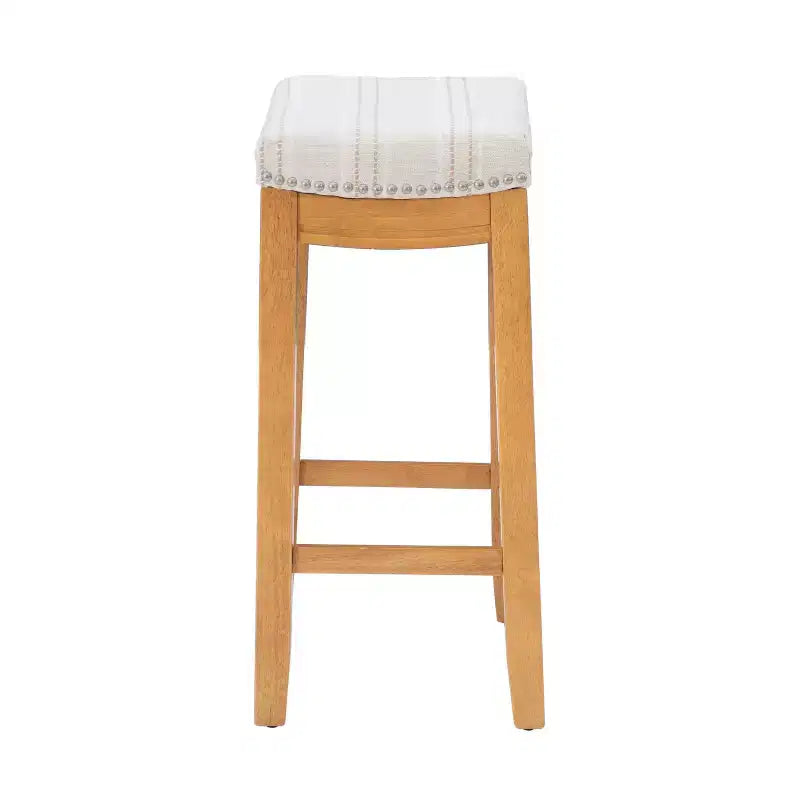 Sgabello da bancone senza schienale, imbottito, beige/grigio/marrone/naturale, 1 posto