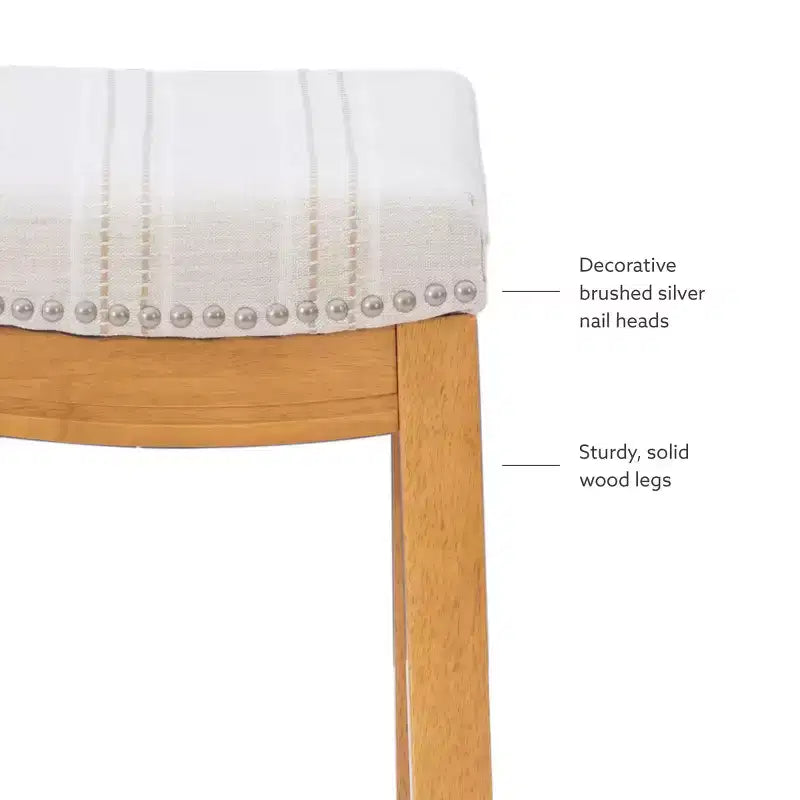 Sgabello da bancone senza schienale, imbottito, beige/grigio/marrone/naturale, 1 posto