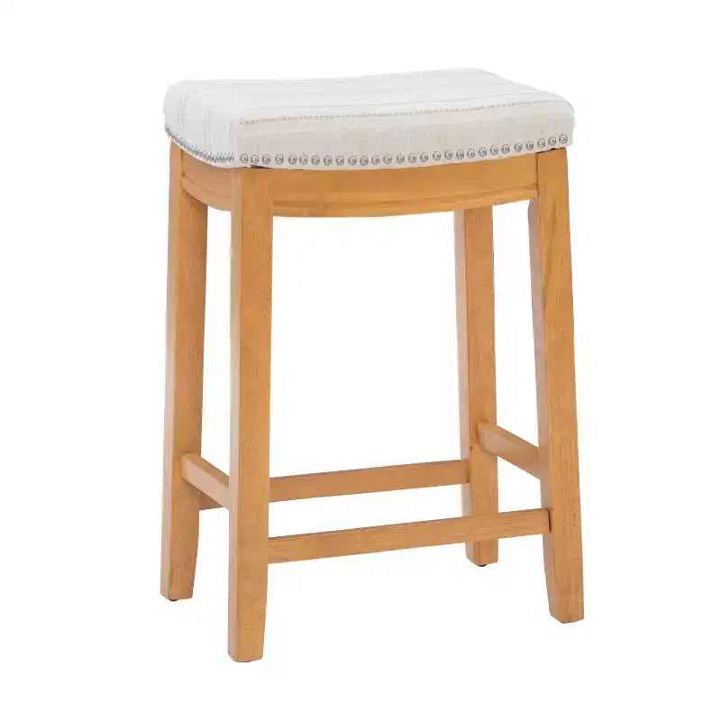 Sgabello da bancone senza schienale, imbottito, beige/grigio/marrone/naturale, 1 posto