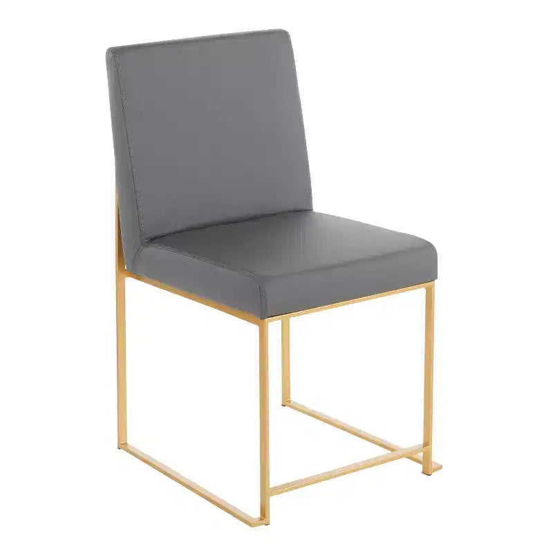 Sedia da pranzo contemporanea con schienale alto, oro/acciaio inossidabile, velluto/tessuto, set da 2