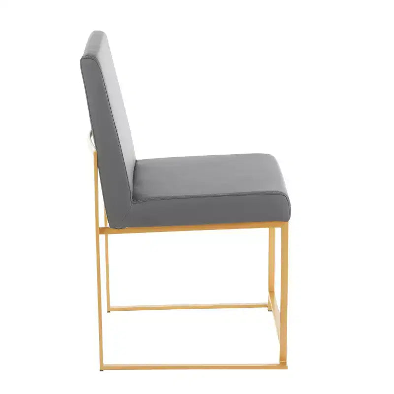 Sedia da pranzo contemporanea con schienale alto, oro/acciaio inossidabile, velluto/tessuto, set da 2