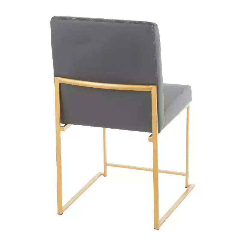 Sedia da pranzo contemporanea con schienale alto, oro/acciaio inossidabile, velluto/tessuto, set da 2