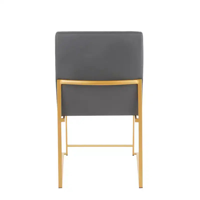 Sedia da pranzo contemporanea con schienale alto, oro/acciaio inossidabile, velluto/tessuto, set da 2