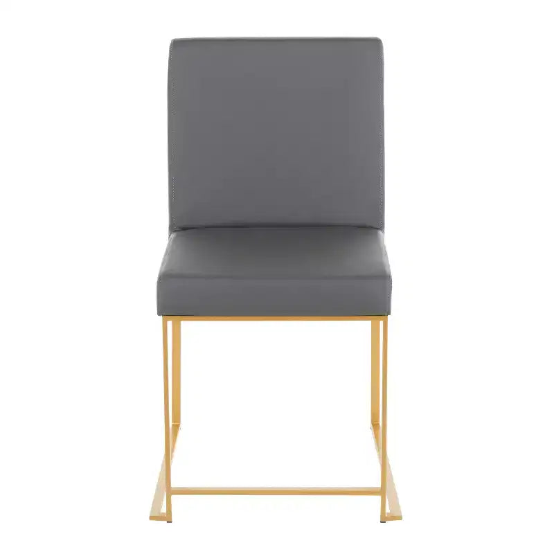 Sedia da pranzo contemporanea con schienale alto, oro/acciaio inossidabile, velluto/tessuto, set da 2