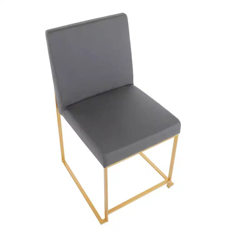 Sedia da pranzo contemporanea con schienale alto, oro/acciaio inossidabile, velluto/tessuto, set da 2