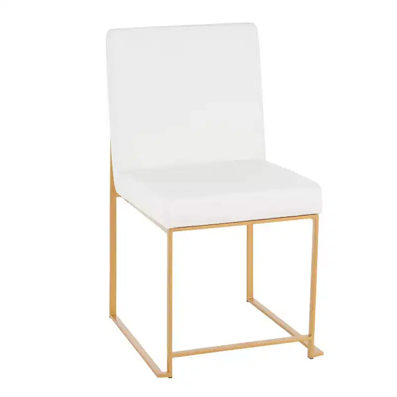 Sedia da pranzo contemporanea con schienale alto, oro/acciaio inossidabile, velluto/tessuto, set da 2