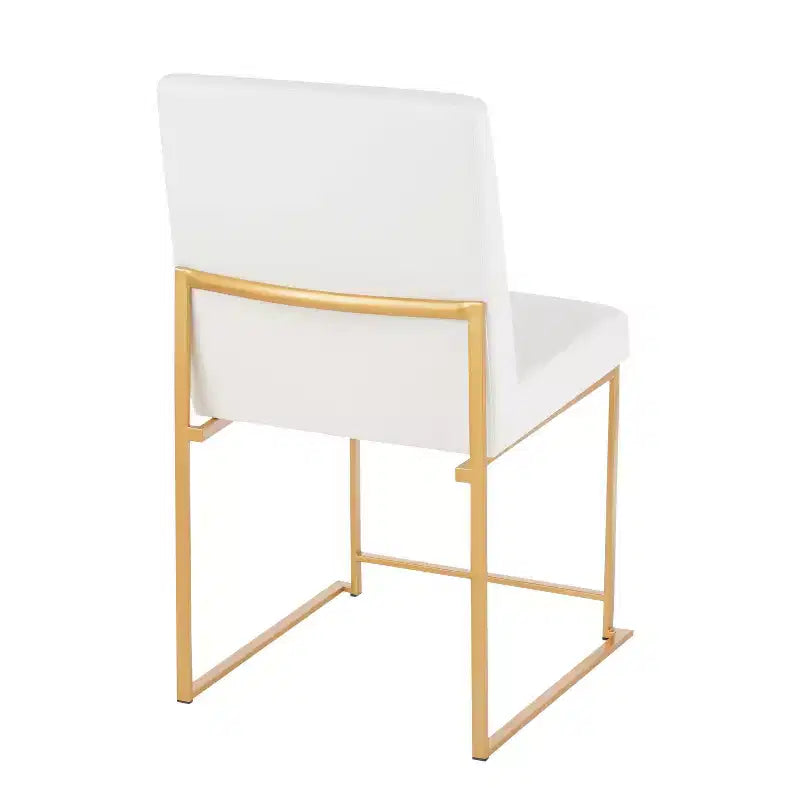 Sedia da pranzo contemporanea con schienale alto, oro/acciaio inossidabile, velluto/tessuto, set da 2