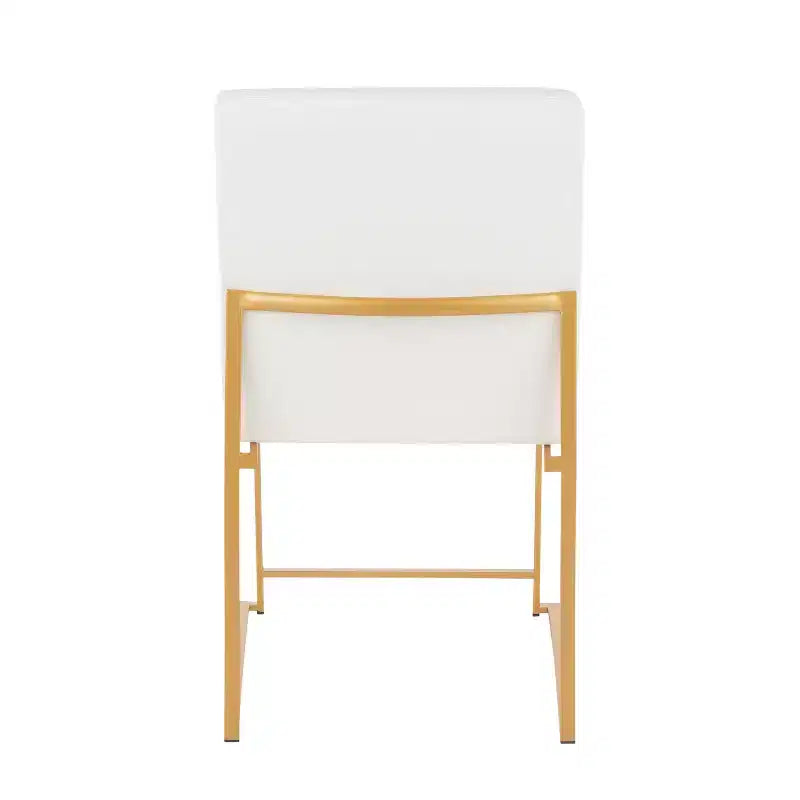 Sedia da pranzo contemporanea con schienale alto, oro/acciaio inossidabile, velluto/tessuto, set da 2