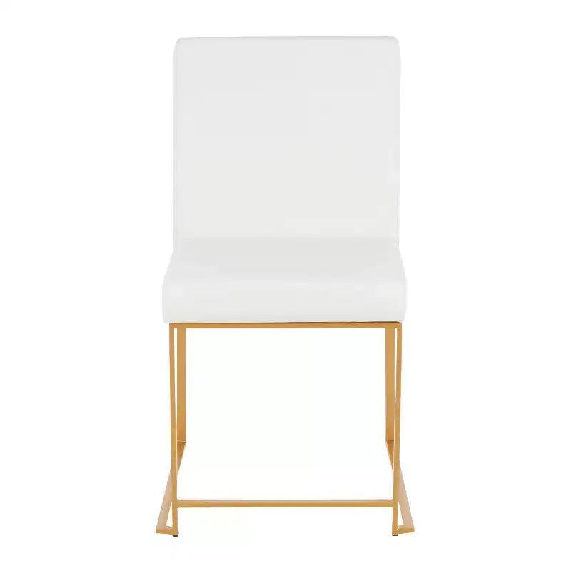 Sedia da pranzo contemporanea con schienale alto, oro/acciaio inossidabile, velluto/tessuto, set da 2