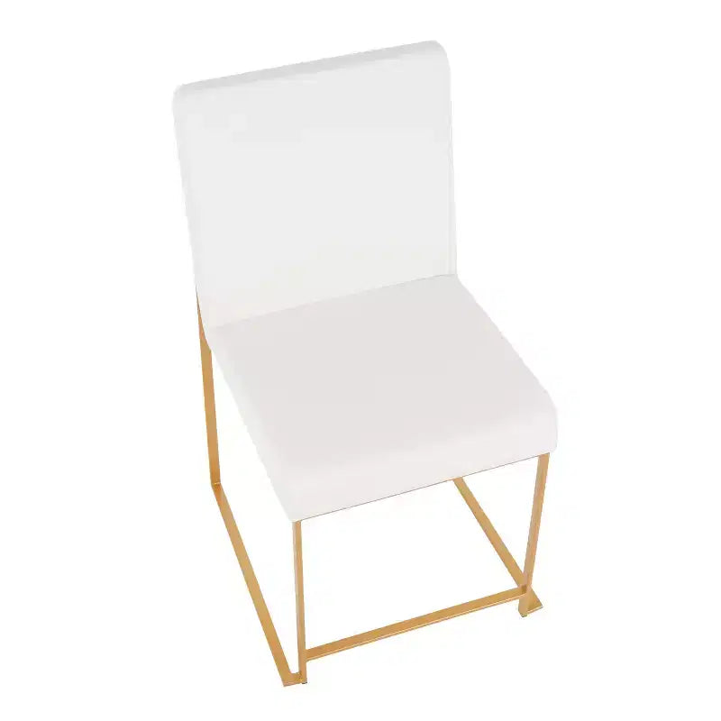 Sedia da pranzo contemporanea con schienale alto, oro/acciaio inossidabile, velluto/tessuto, set da 2