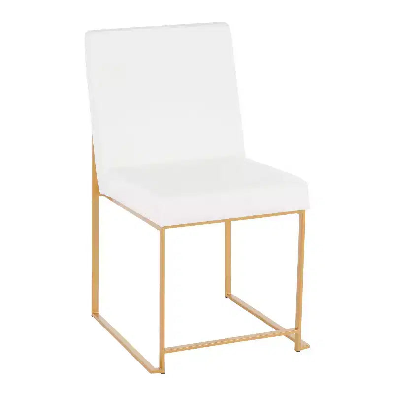Sedia da pranzo contemporanea con schienale alto, oro/acciaio inossidabile, velluto/tessuto, set da 2
